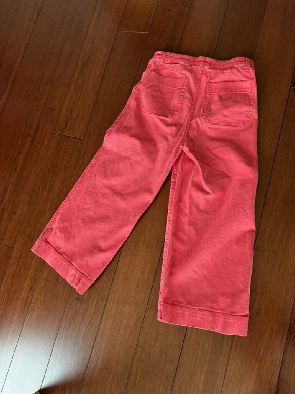 Madewell Emmett Wide Leg Crop Pants Coral Sz 28 - Picture 1 of 7